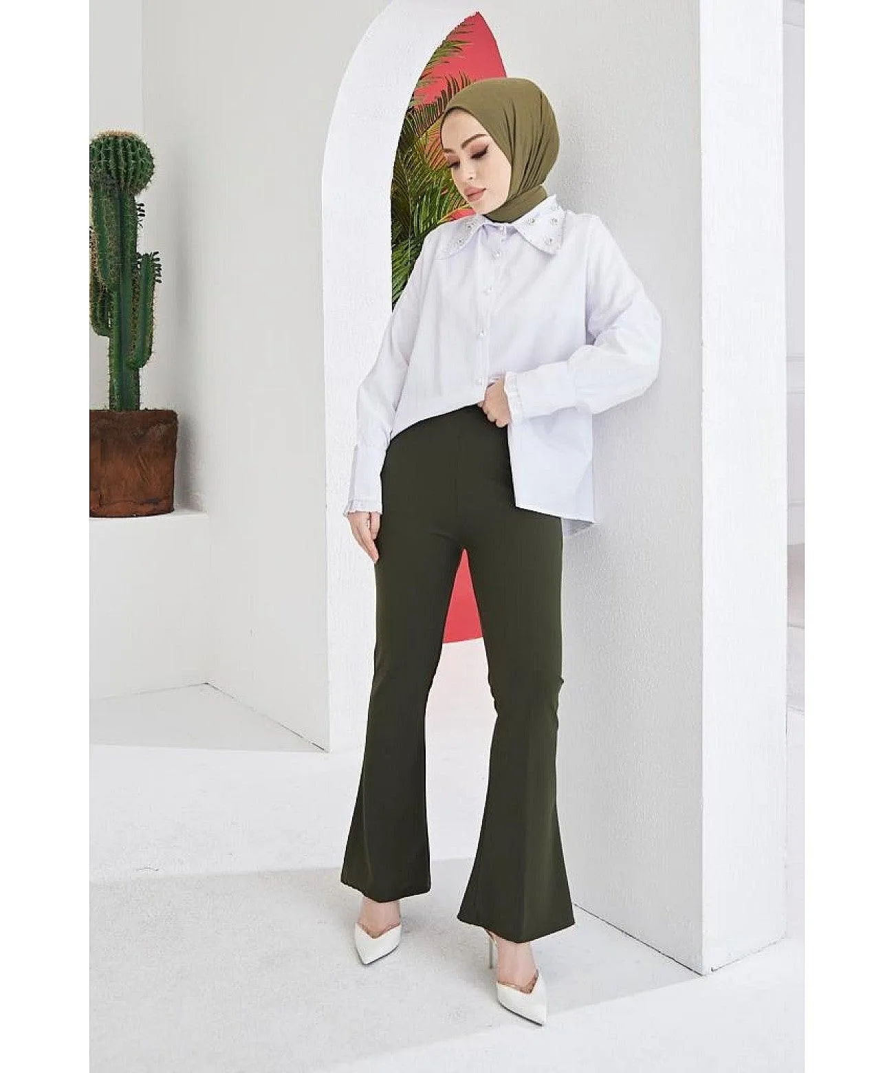 Flare Leg High Waist Pants for Women