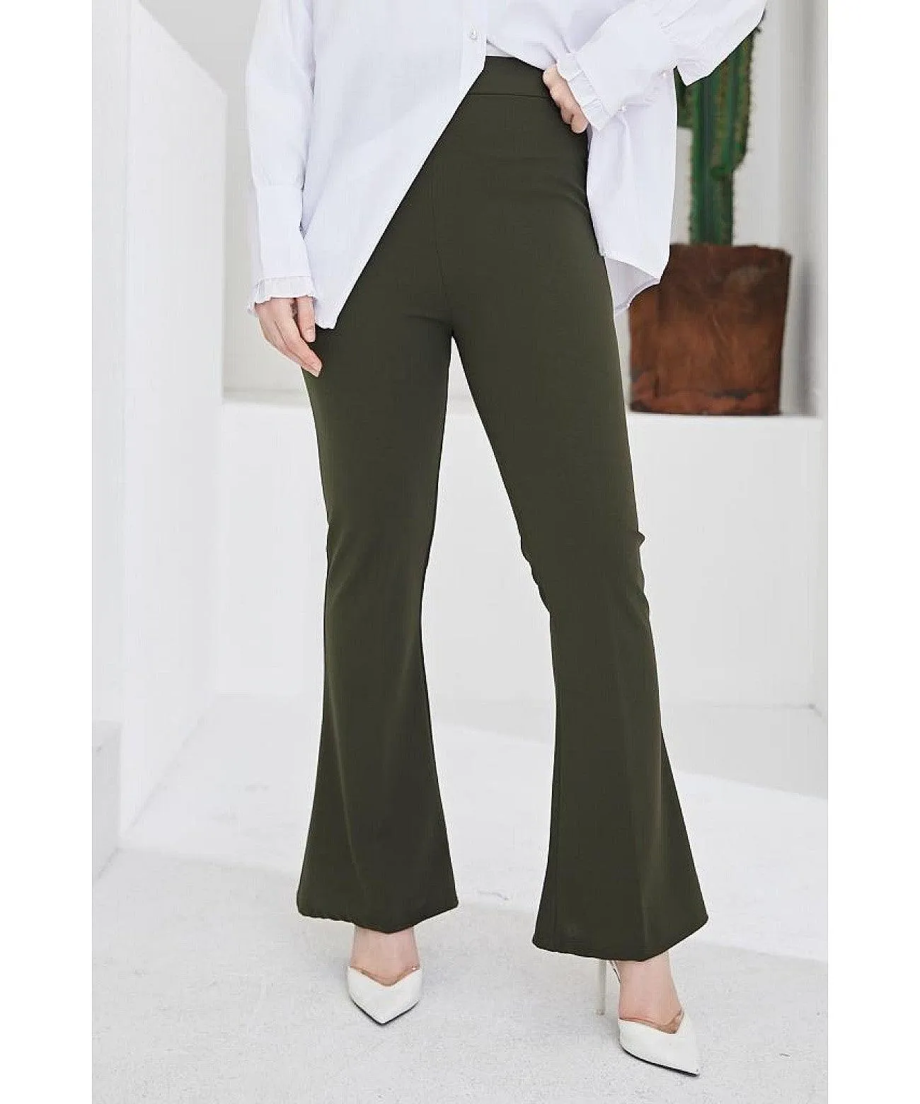 Flare Leg High Waist Pants for Women