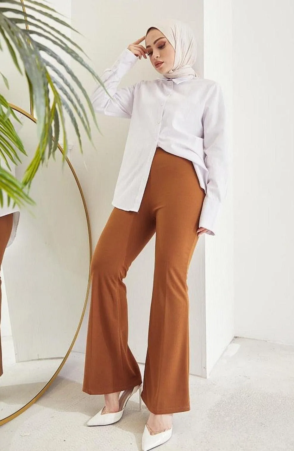 Flare Leg High Waist Pants for Women