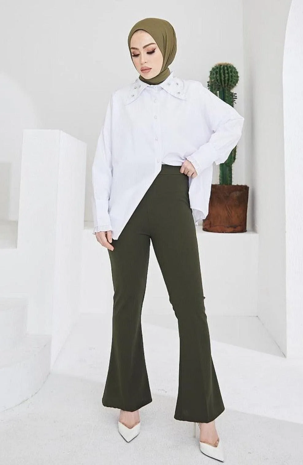 Flare Leg High Waist Pants for Women