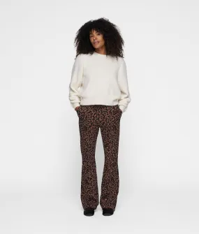 flared pants leopard | dark fudge