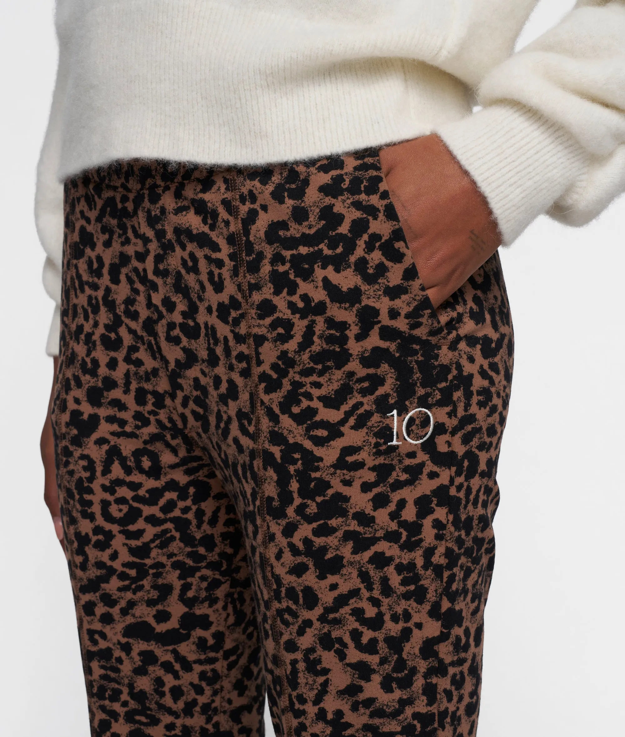 flared pants leopard | dark fudge