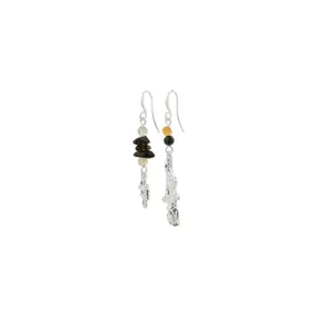 FLOW asymmetric earrings silver-plated