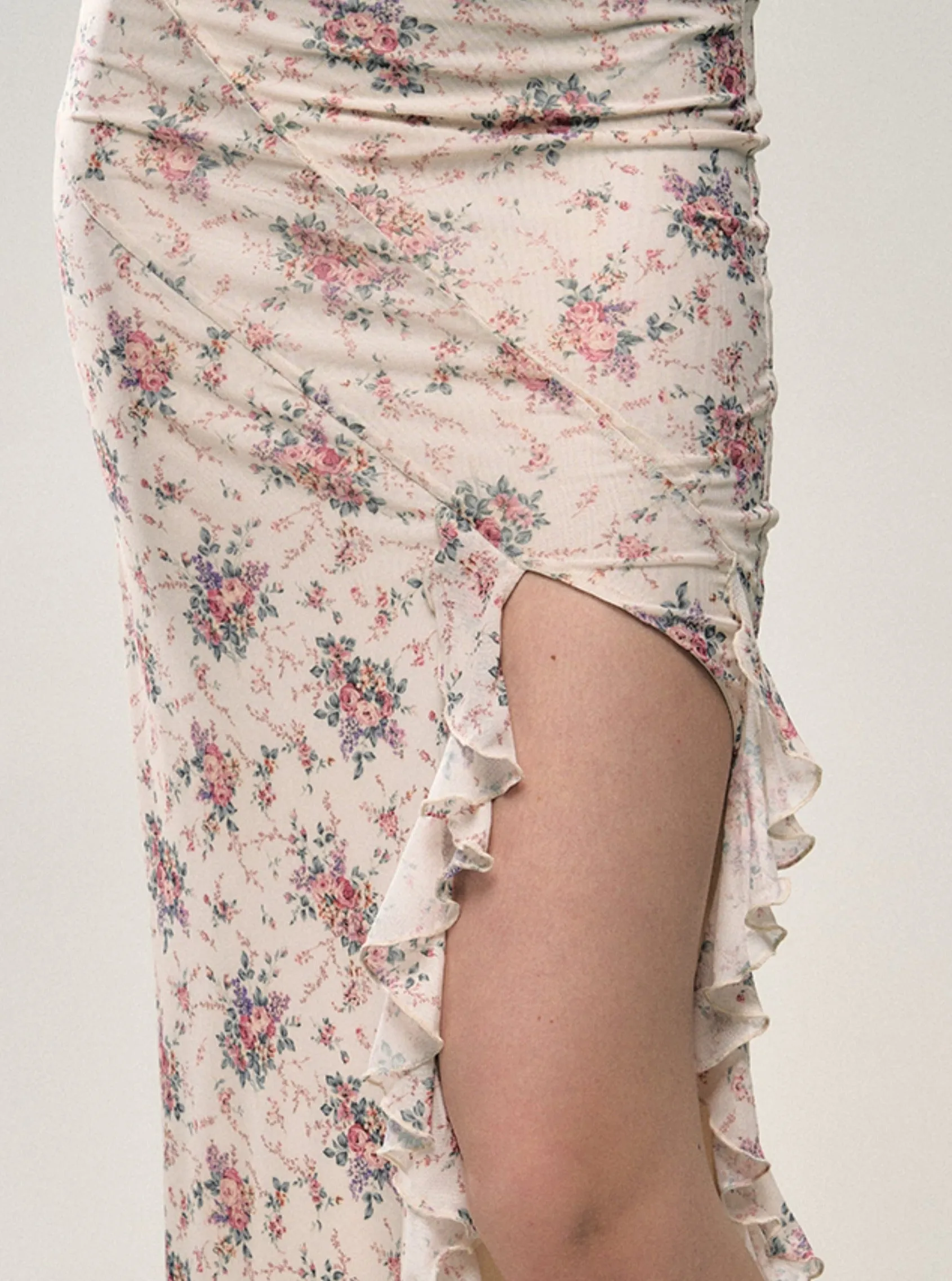 French Vintage Floral Slip Dress