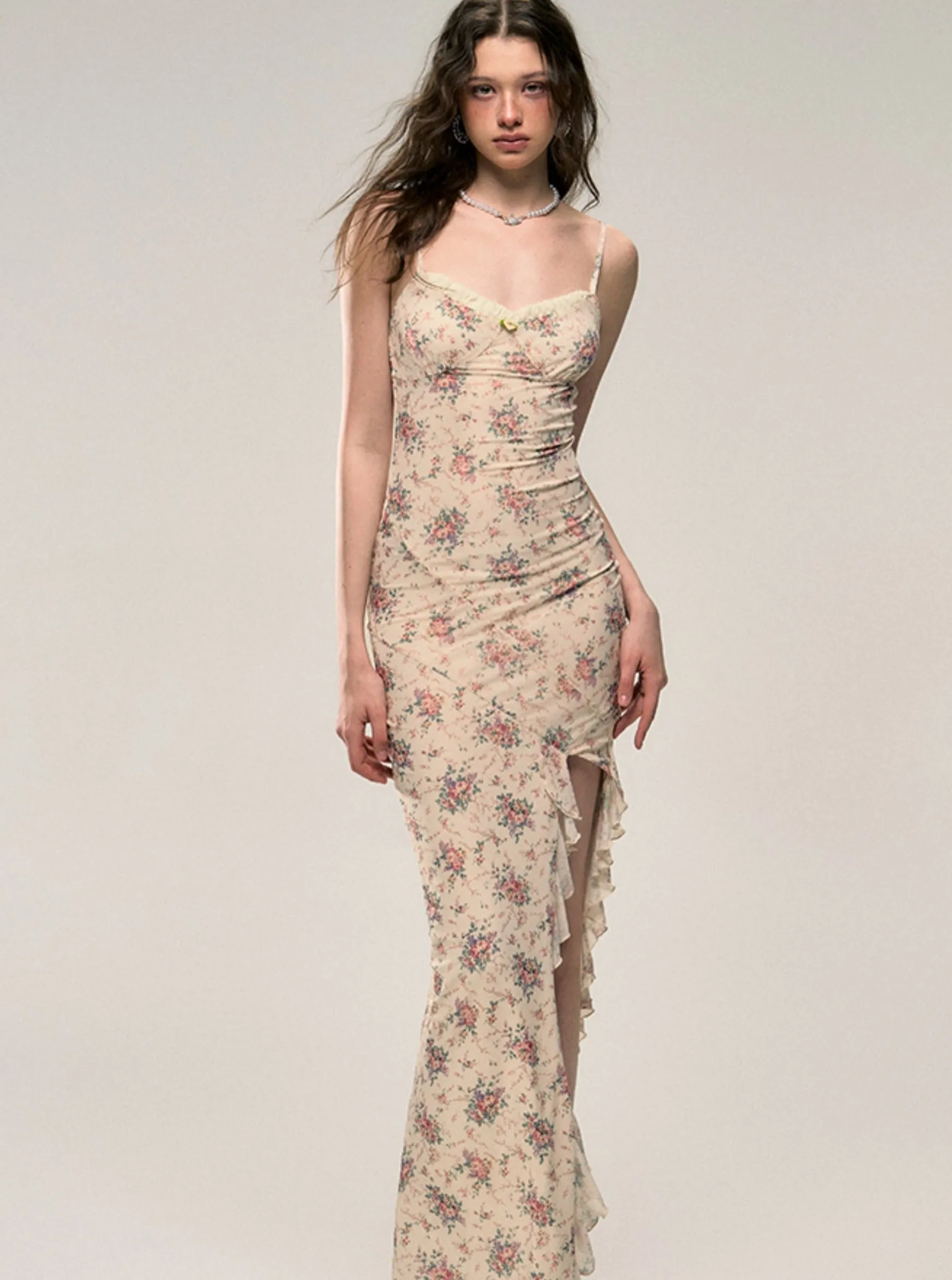 French Vintage Floral Slip Dress