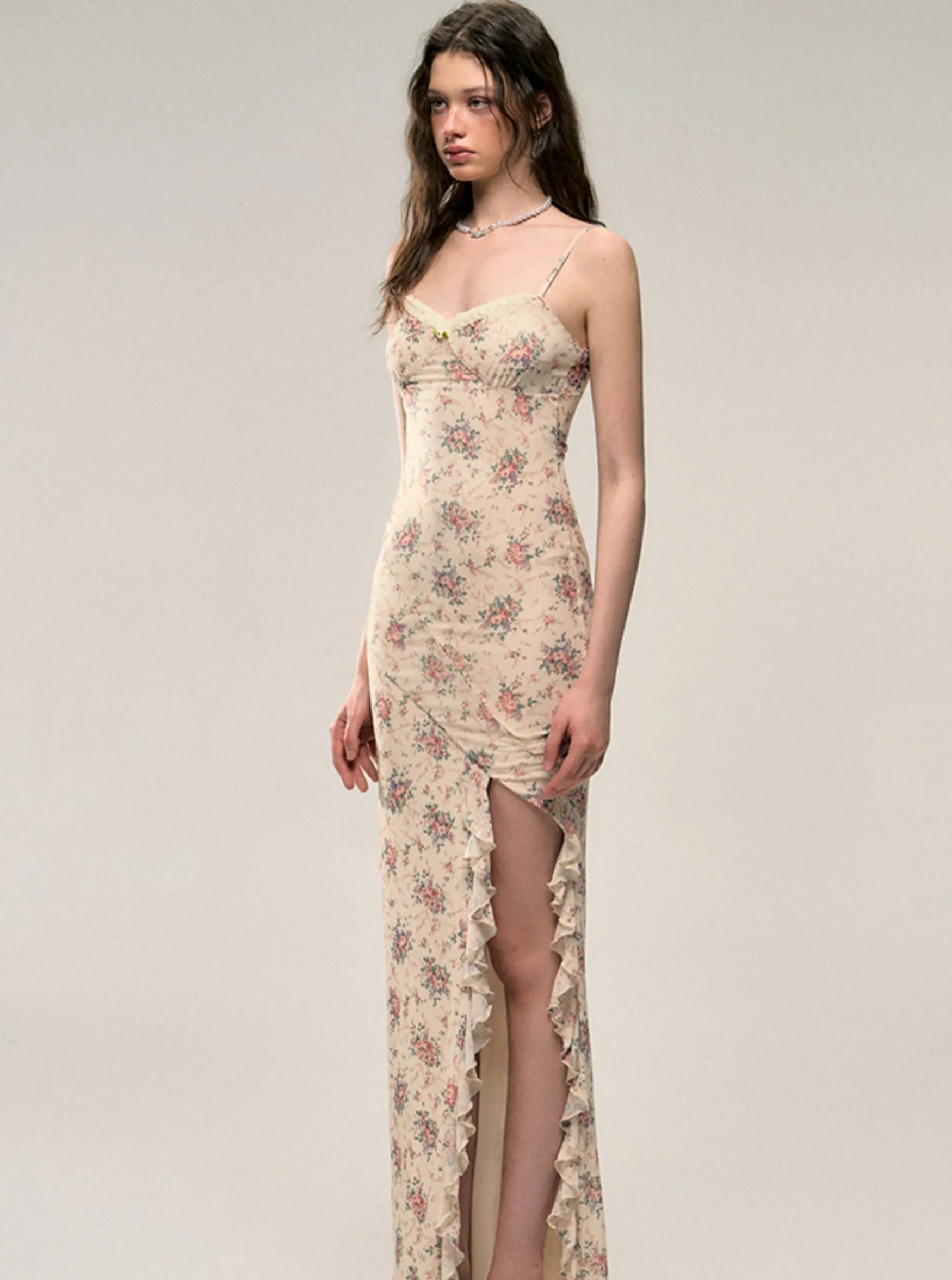 French Vintage Floral Slip Dress