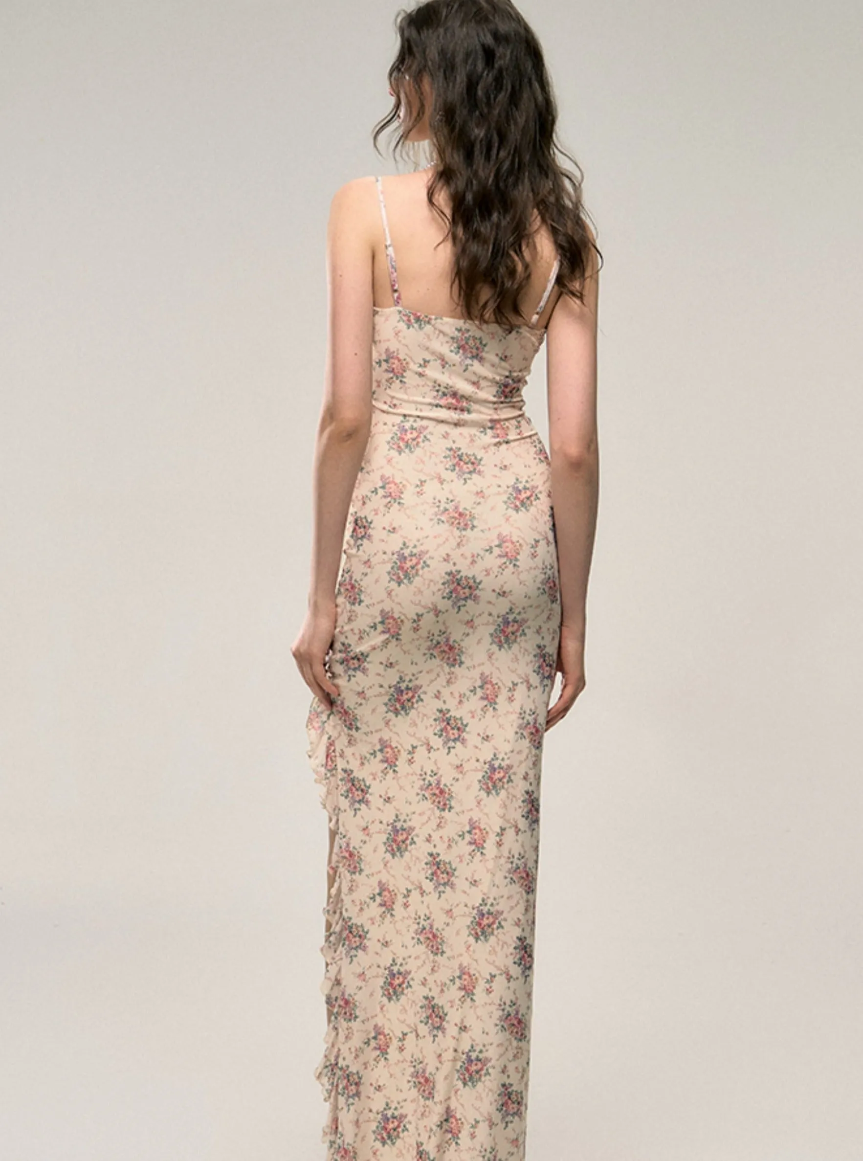 French Vintage Floral Slip Dress