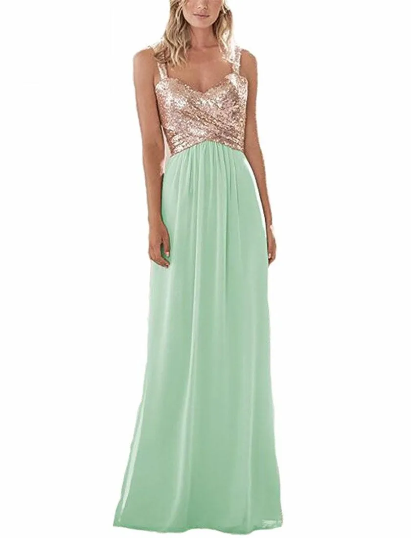 Funki Buys | Dresses | Women's Sequin Prom Bridesmaid Dress