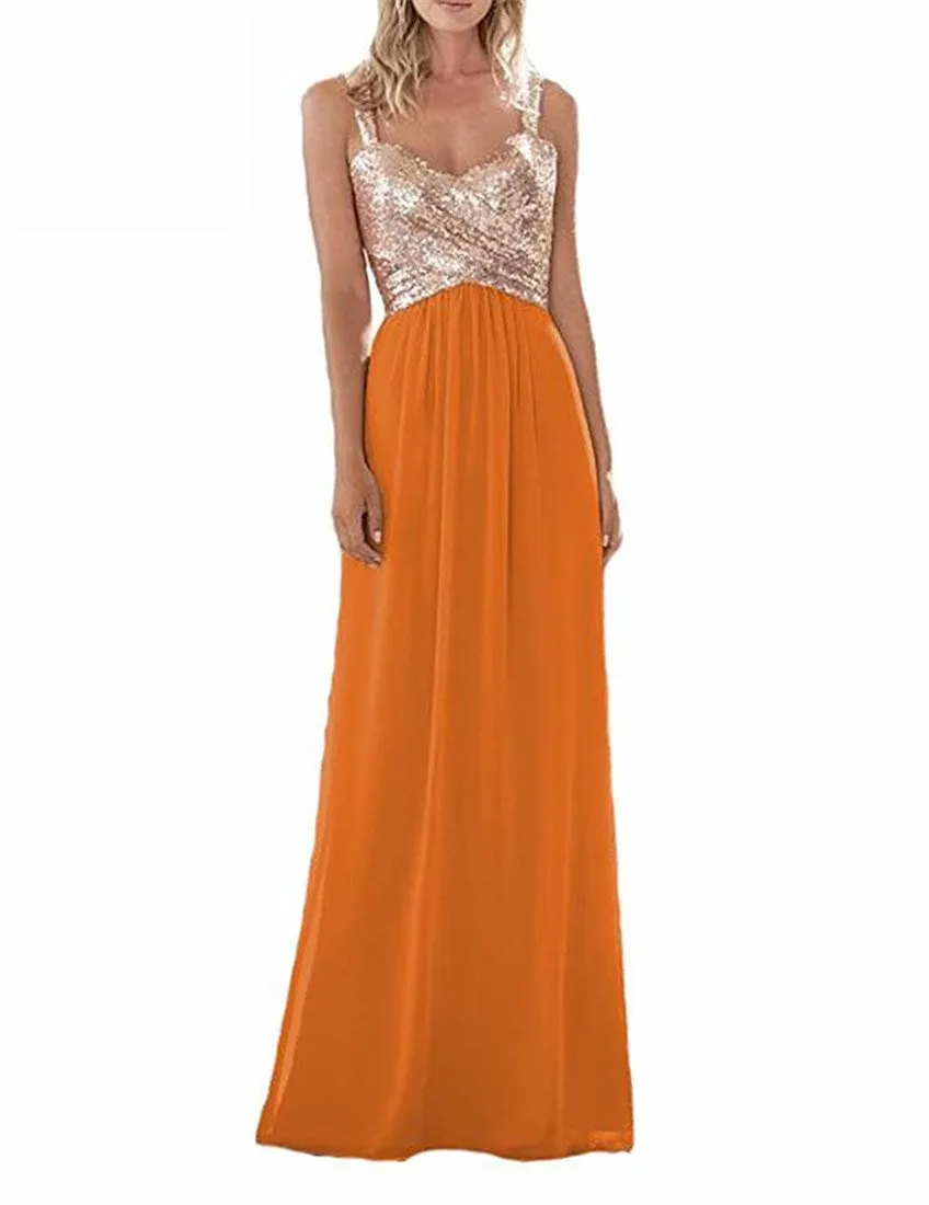 Funki Buys | Dresses | Women's Sequin Prom Bridesmaid Dress