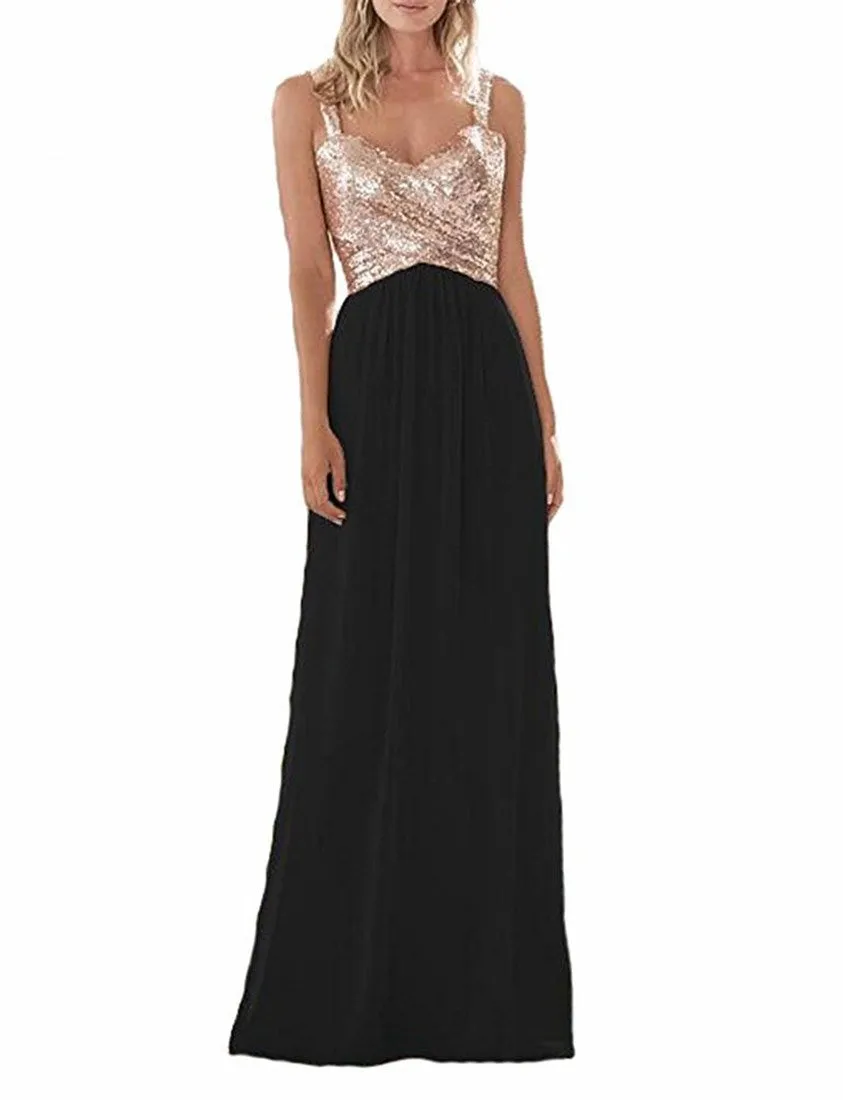 Funki Buys | Dresses | Women's Sequin Prom Bridesmaid Dress