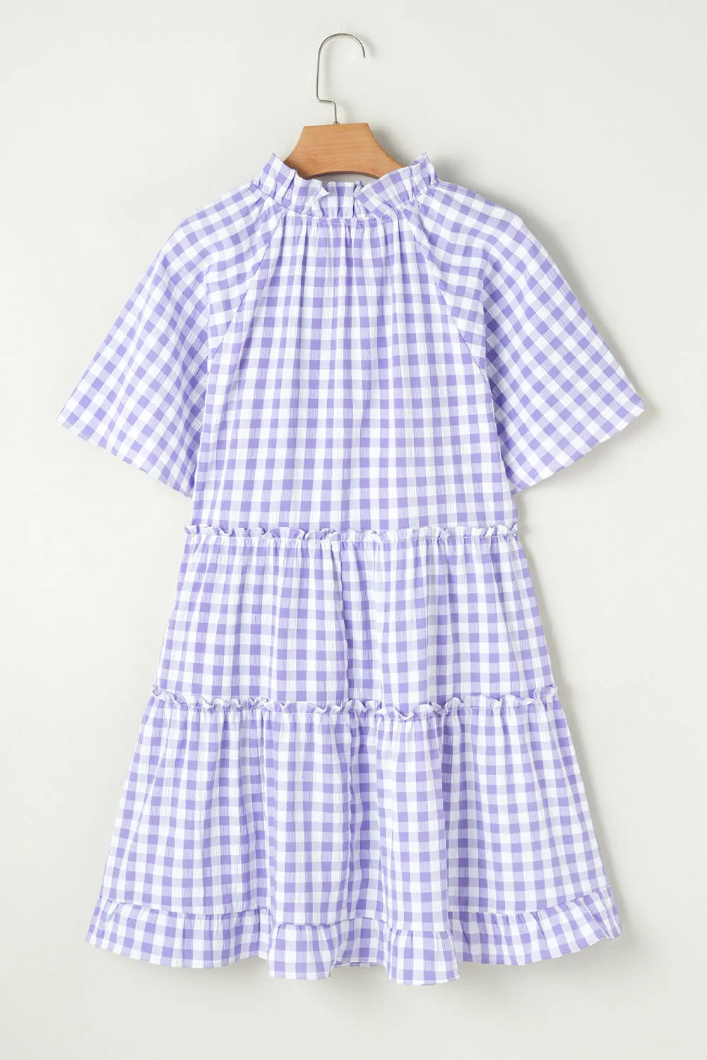 Gingham Plaid Ruffle Spring Mini Dress