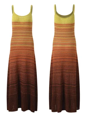 gradient pointelle-knit maxi dress