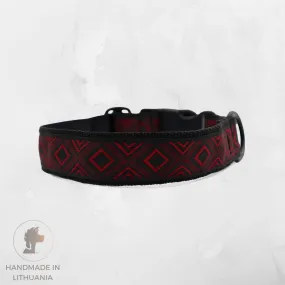 Handmade Dog Collar | Midnight Red | Width: 25 mm