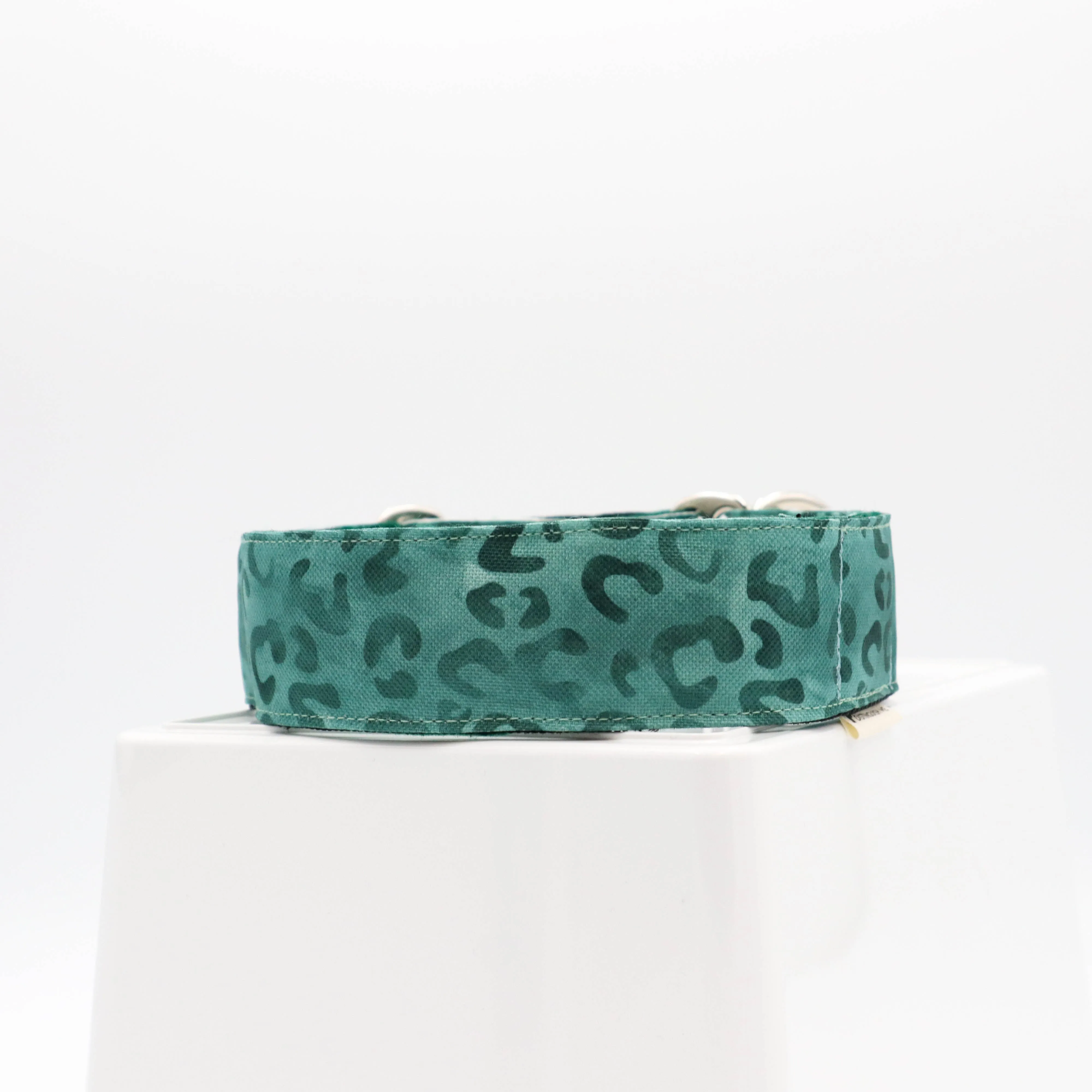 Handmade Dog Collar | Mint Cheetah | Width: 15-20-25-30-40-50 mm