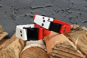 HARDWARE RETIREMENT SALE - LUCI COLLECTION - Red & White Biothane Dog Collar