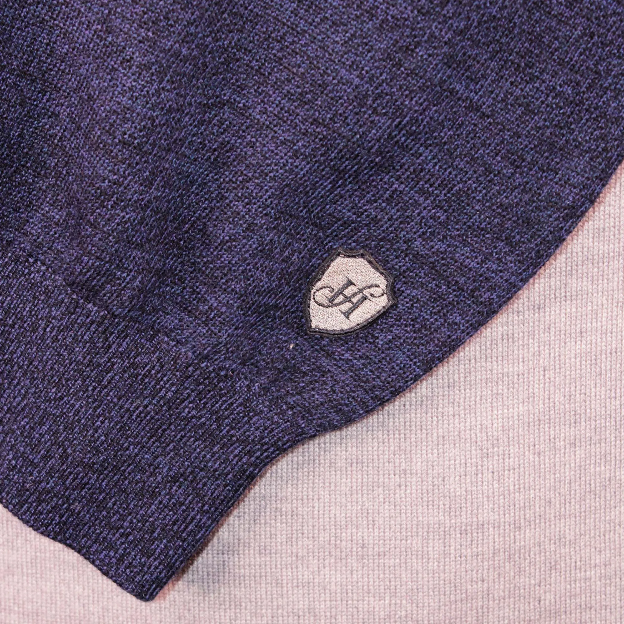 HENRY SARTORIAL Quarter Zip Jumper NAVY