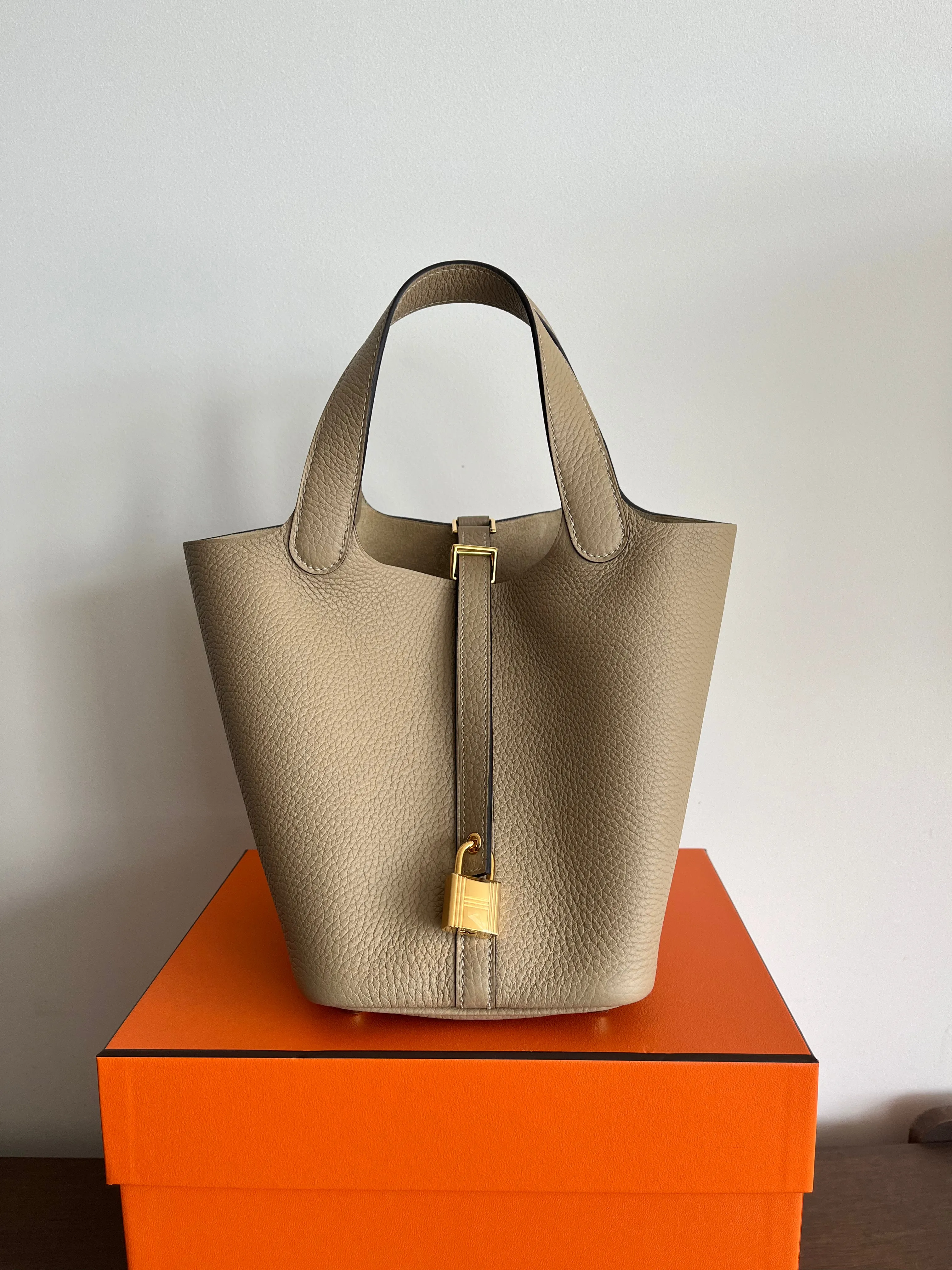 Hermès Picotin 18cm Trench Clemence GHW