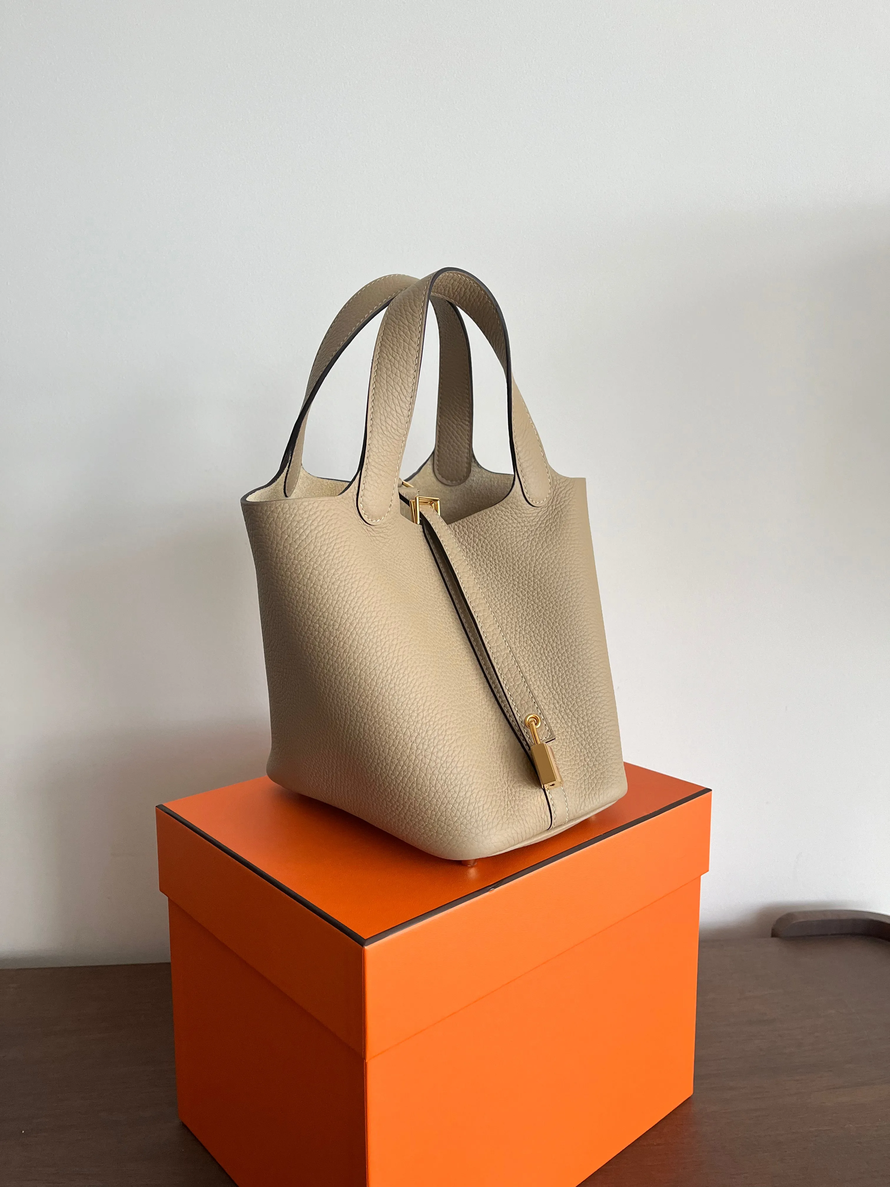 Hermès Picotin 18cm Trench Clemence GHW