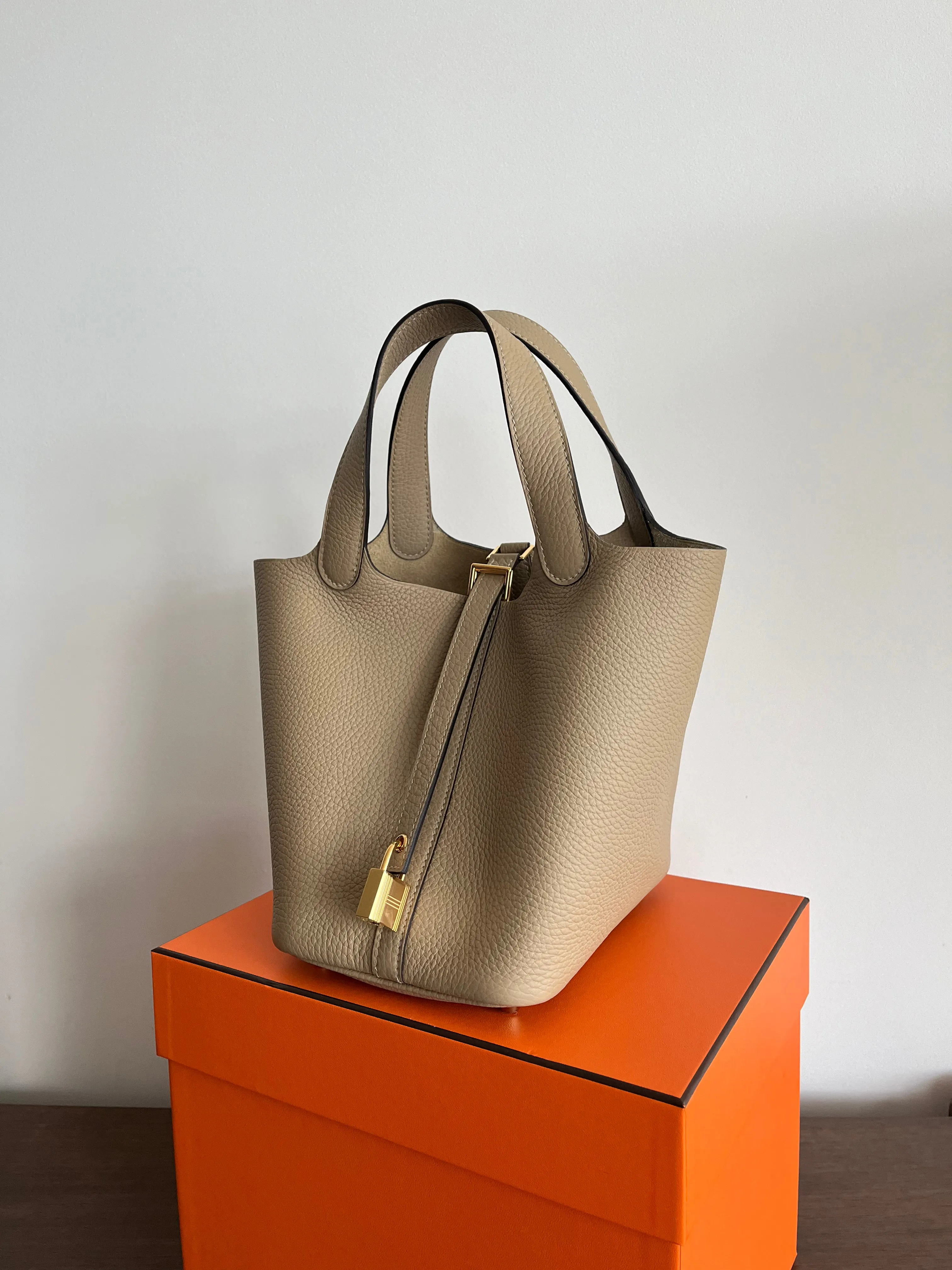 Hermès Picotin 18cm Trench Clemence GHW