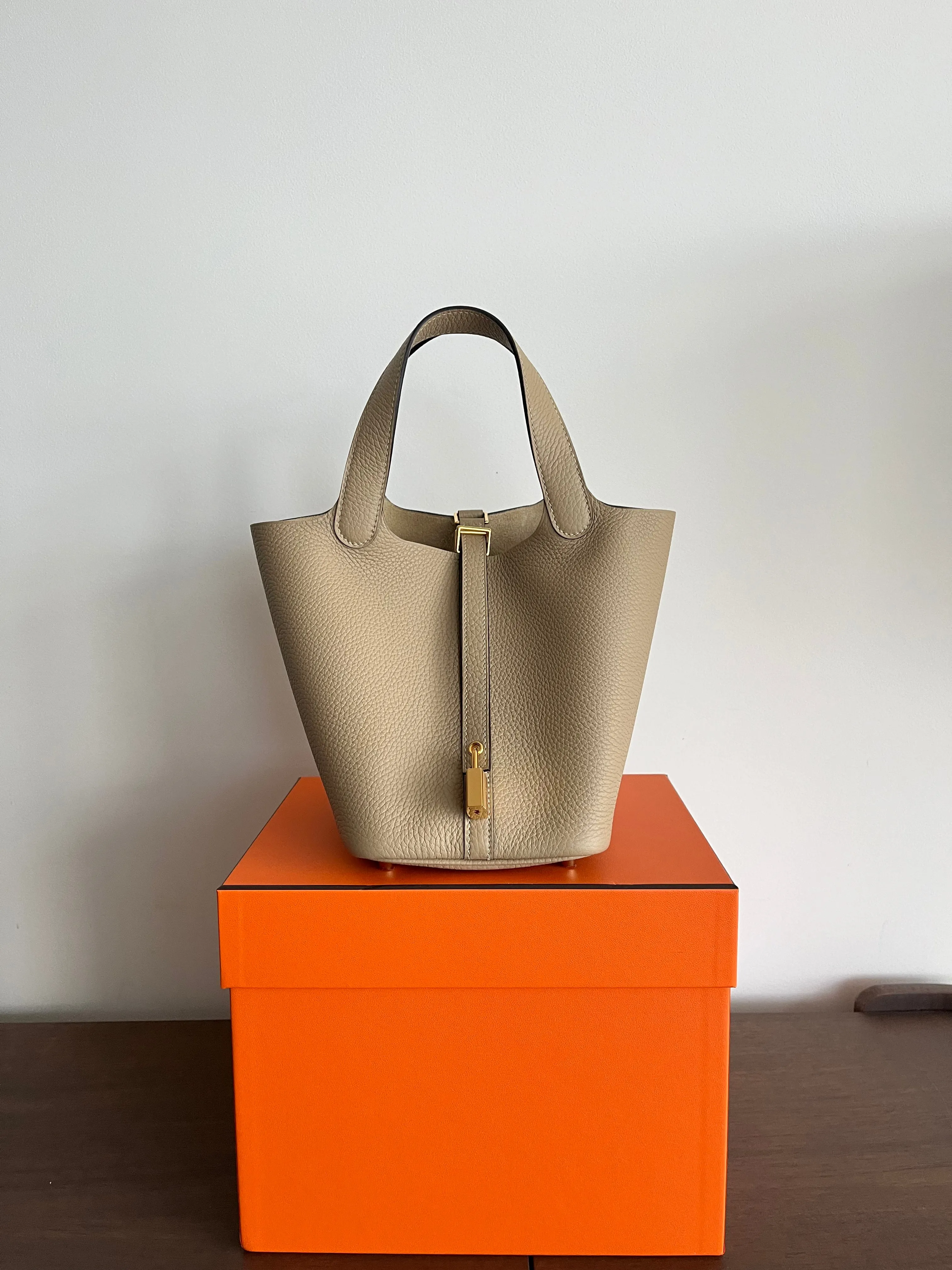 Hermès Picotin 18cm Trench Clemence GHW