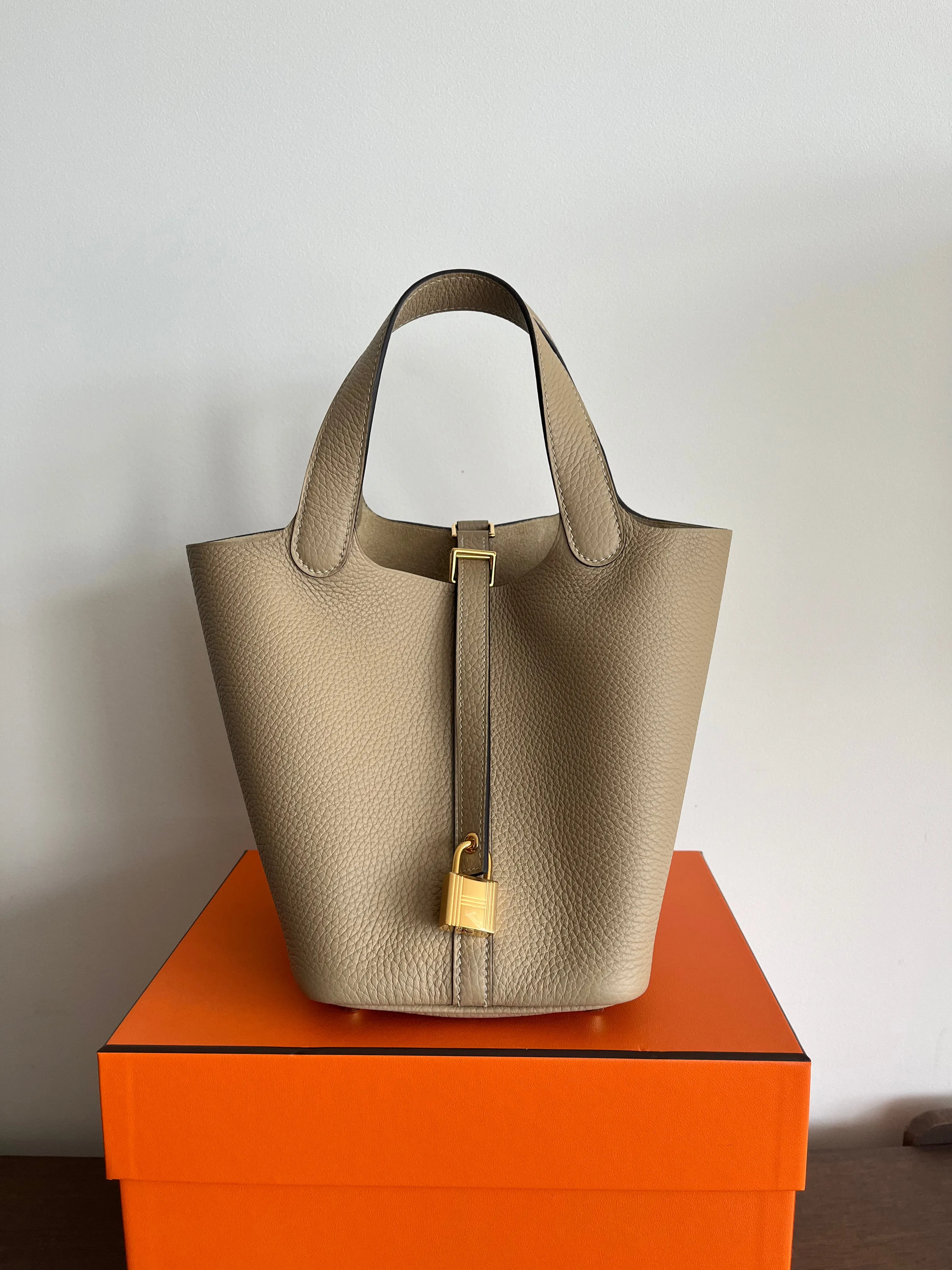 Hermès Picotin 18cm Trench Clemence GHW