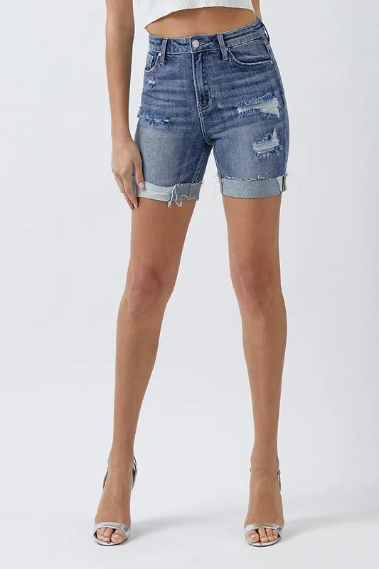 High Rise Cuffed Shorts