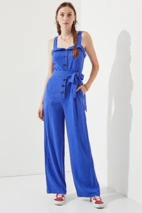 JADE by JANE Belted Sleeveless Jumpsuit with Adjustable Straps