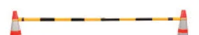 JBC 3 1/2' - 6' Black And Yellow Plastic Reflective Retractable Cone Bar With Engineer Grade Reflective Tape