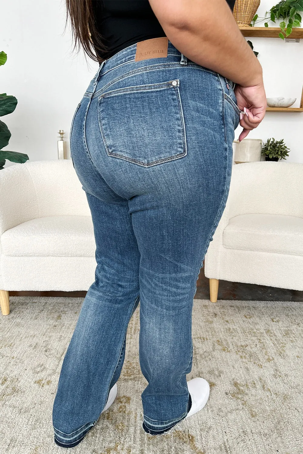 Judy Blue Mid Rise Release Hem Jeans