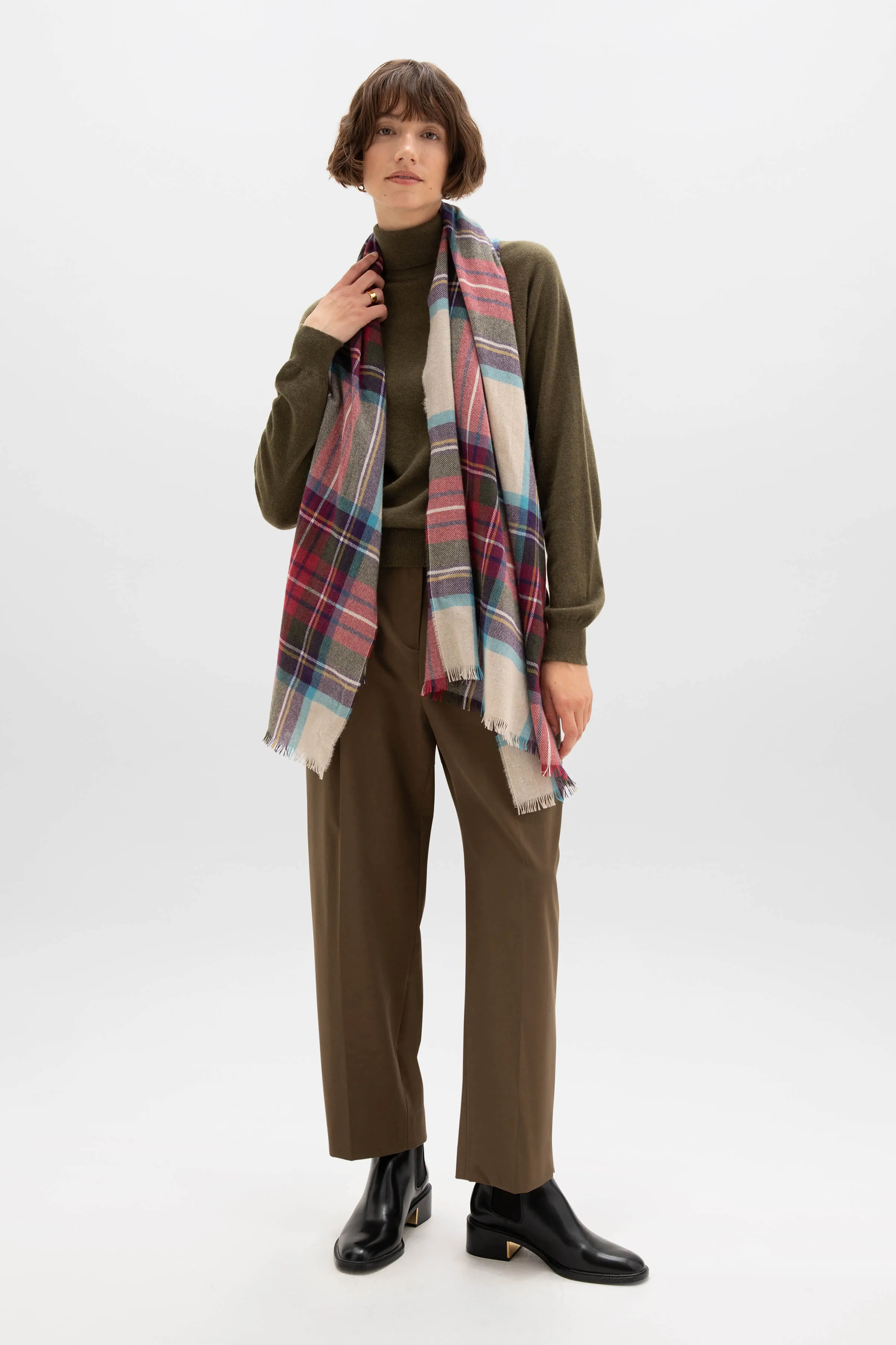 Lightweight Tartan Cashmere Stole