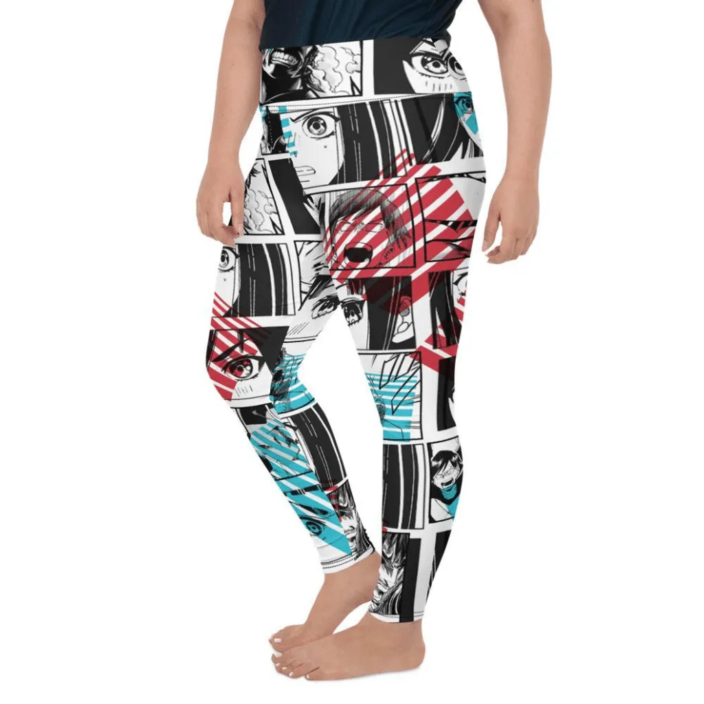 Manga Comic Book Plus Size Leggings