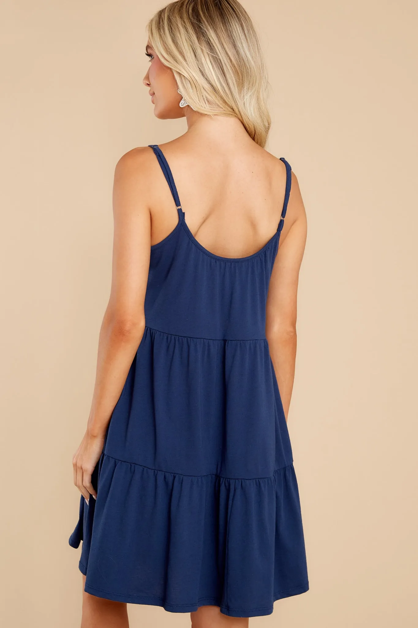 Mari Midnight Blue Knit Mini Dress