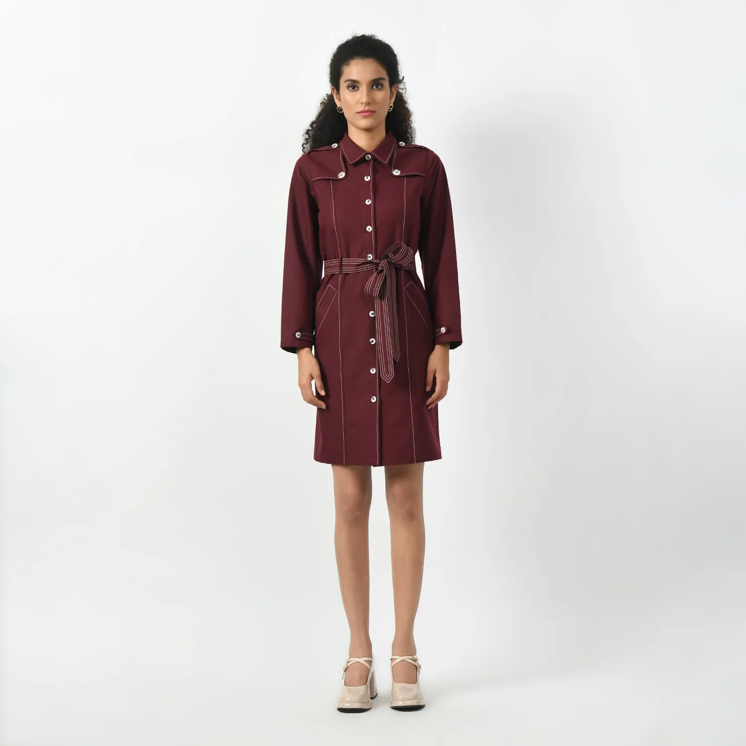 Maroon Trench Coat