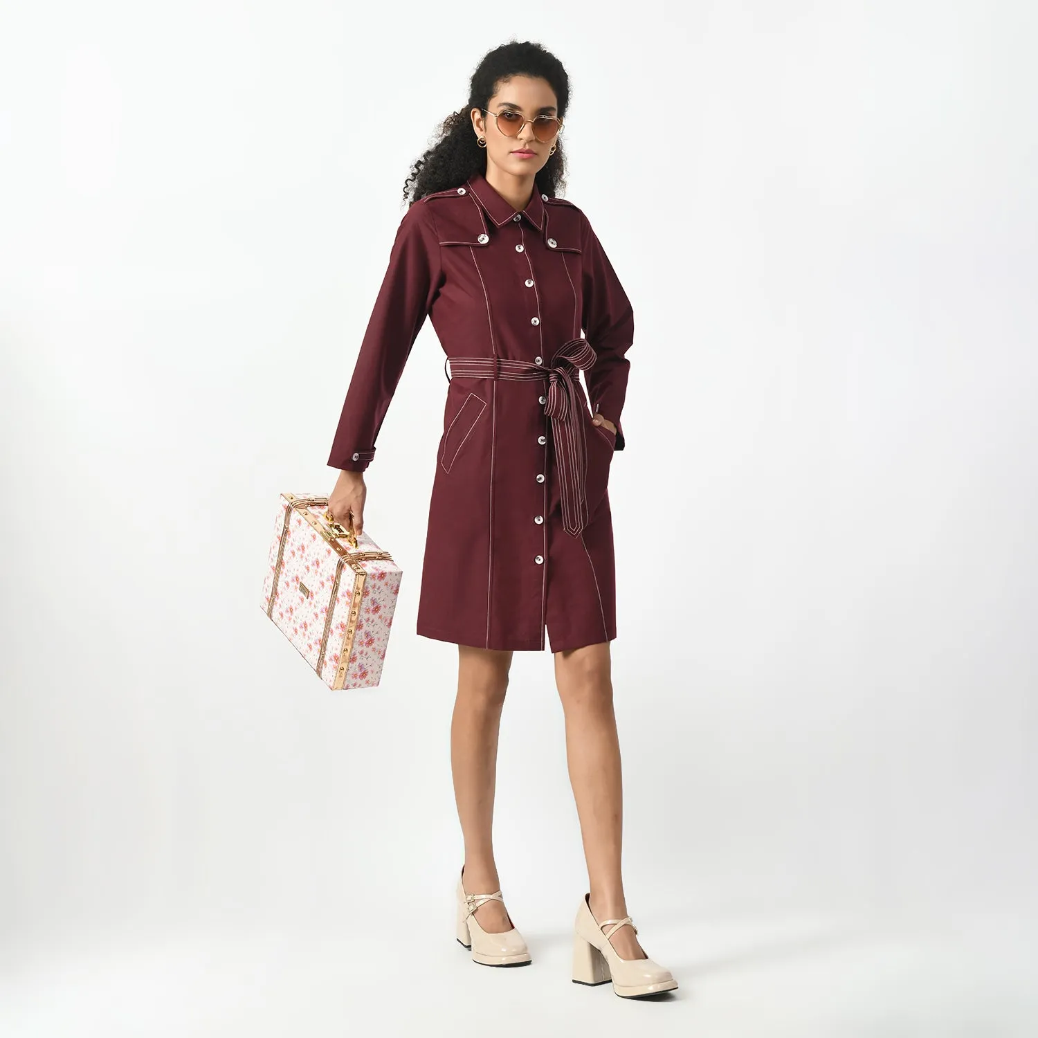 Maroon Trench Coat