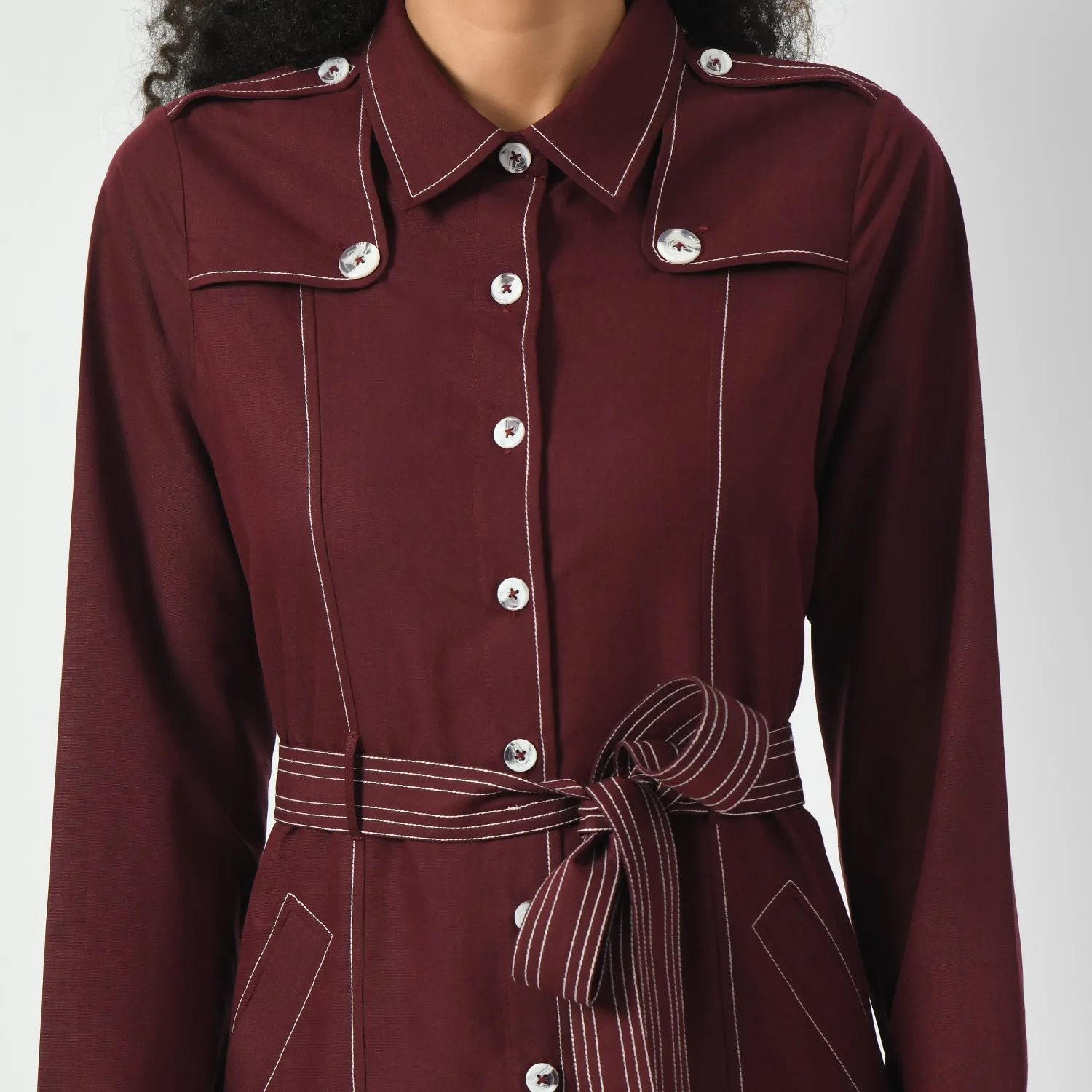 Maroon Trench Coat