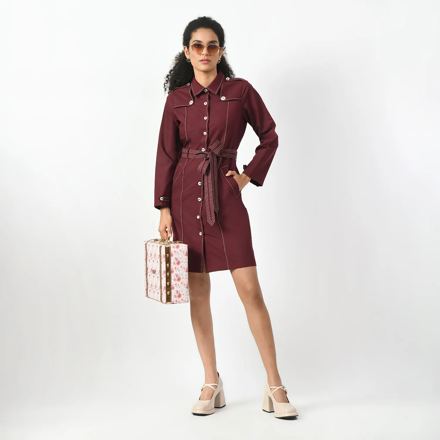 Maroon Trench Coat