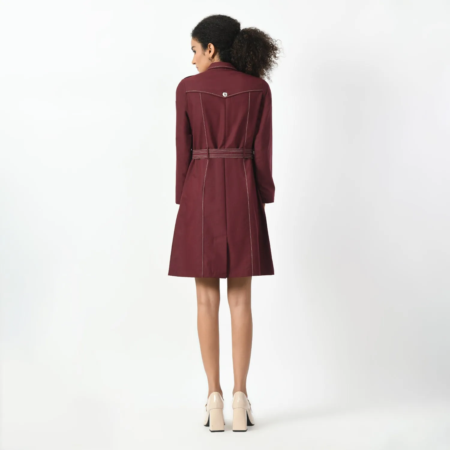 Maroon Trench Coat