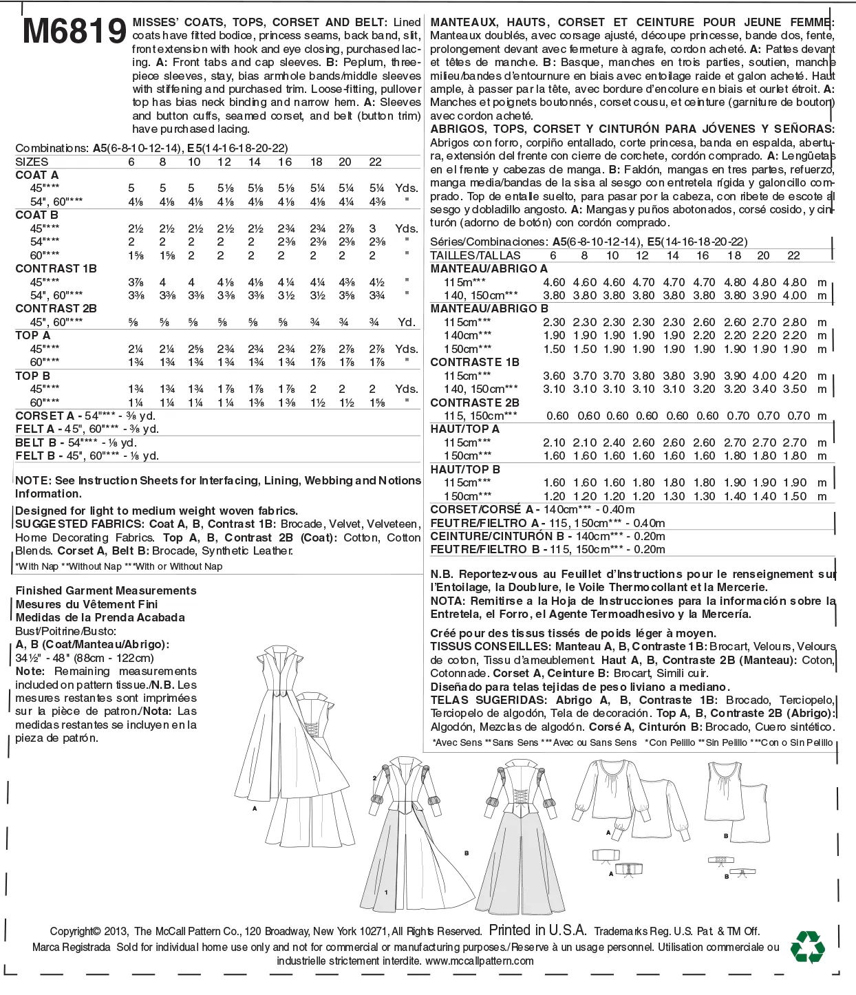 McCall's Pattern M6819 Misses' Sci-Fi Warrior Costume