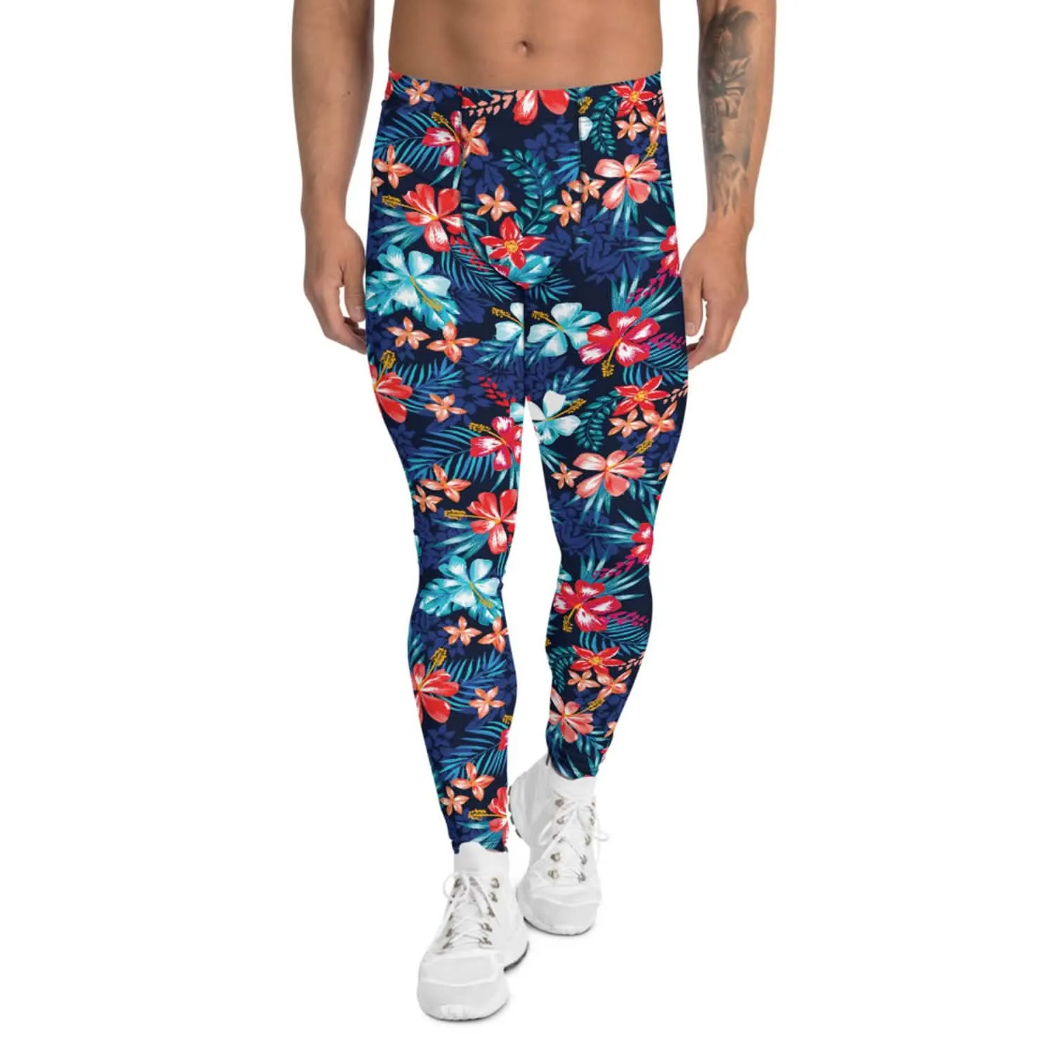 Men's Tropical Hibiscus Performance Leggings