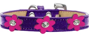 Metallic Flower Ice Cream Collar Purple With Metallic Pink Flowers Size 16