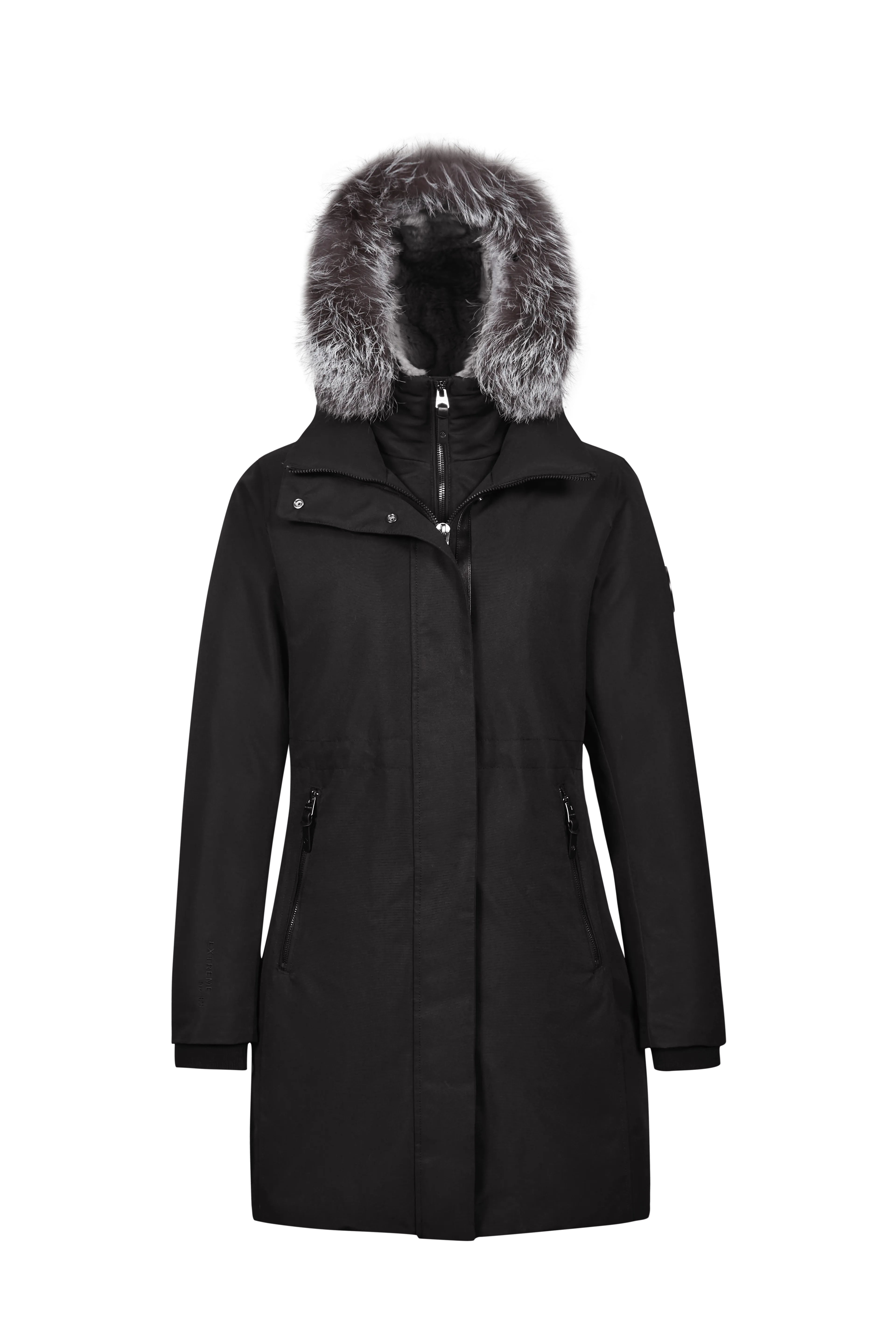 Mid-Length Goose Down Trench With Fur