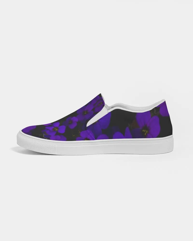 Midnight Purple Floral Women's Slip-On Canvas Shoe