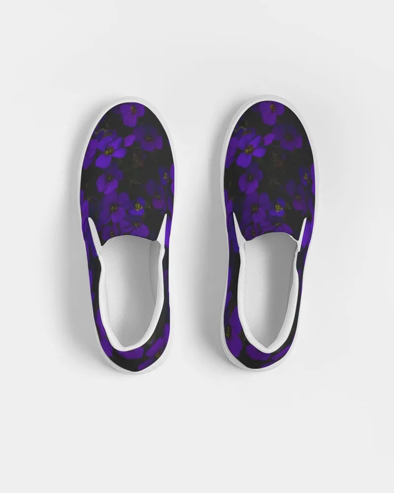 Midnight Purple Floral Women's Slip-On Canvas Shoe