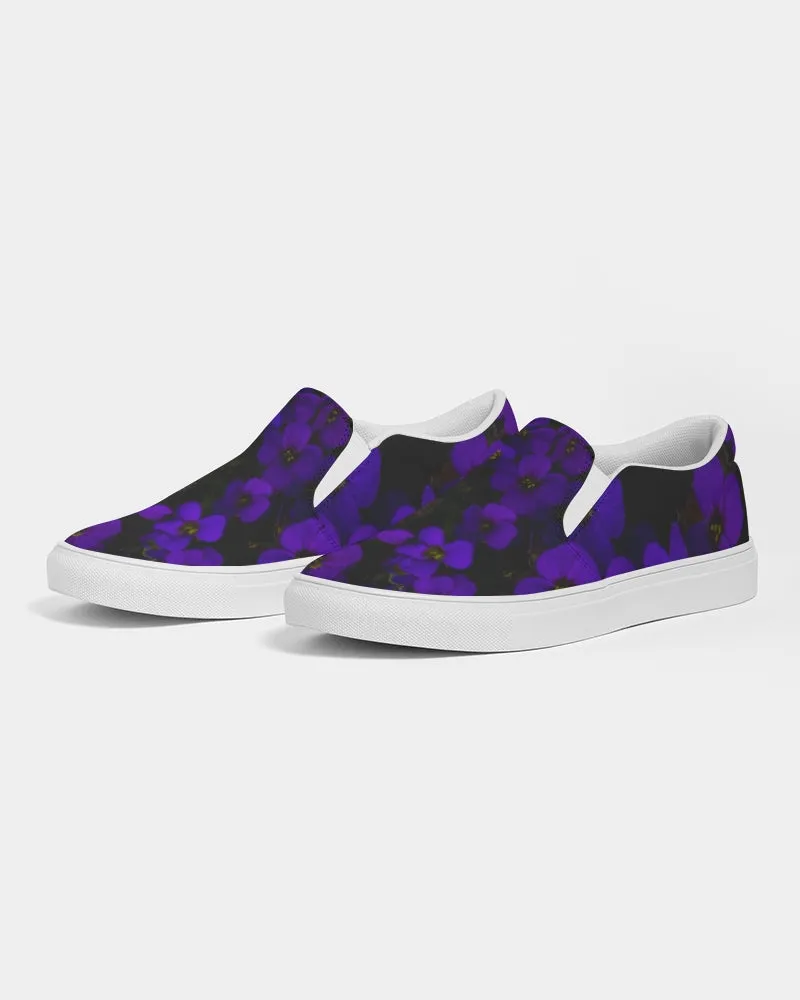 Midnight Purple Floral Women's Slip-On Canvas Shoe