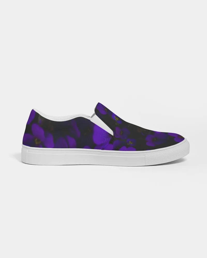 Midnight Purple Floral Women's Slip-On Canvas Shoe