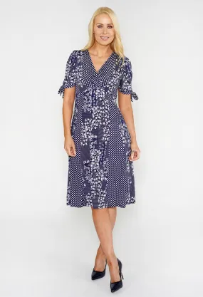 Mixed Print A-Line Dress