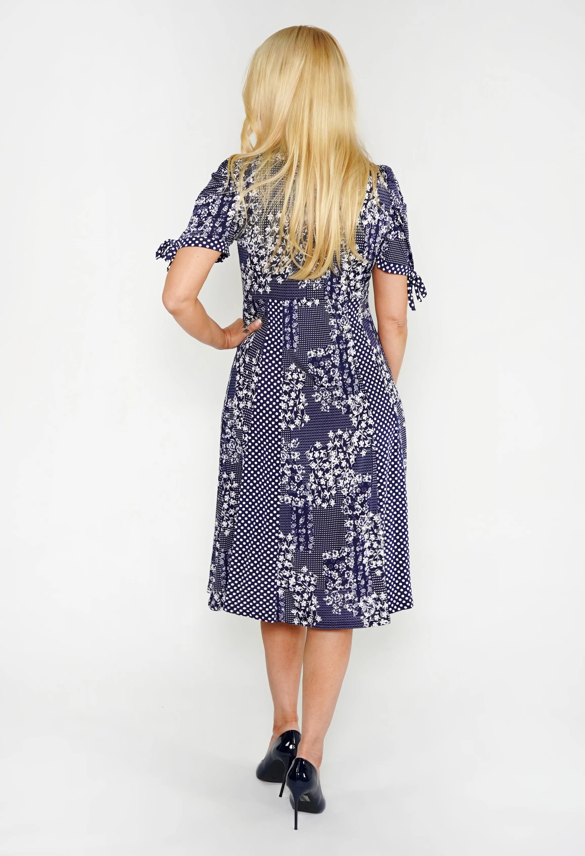 Mixed Print A-Line Dress