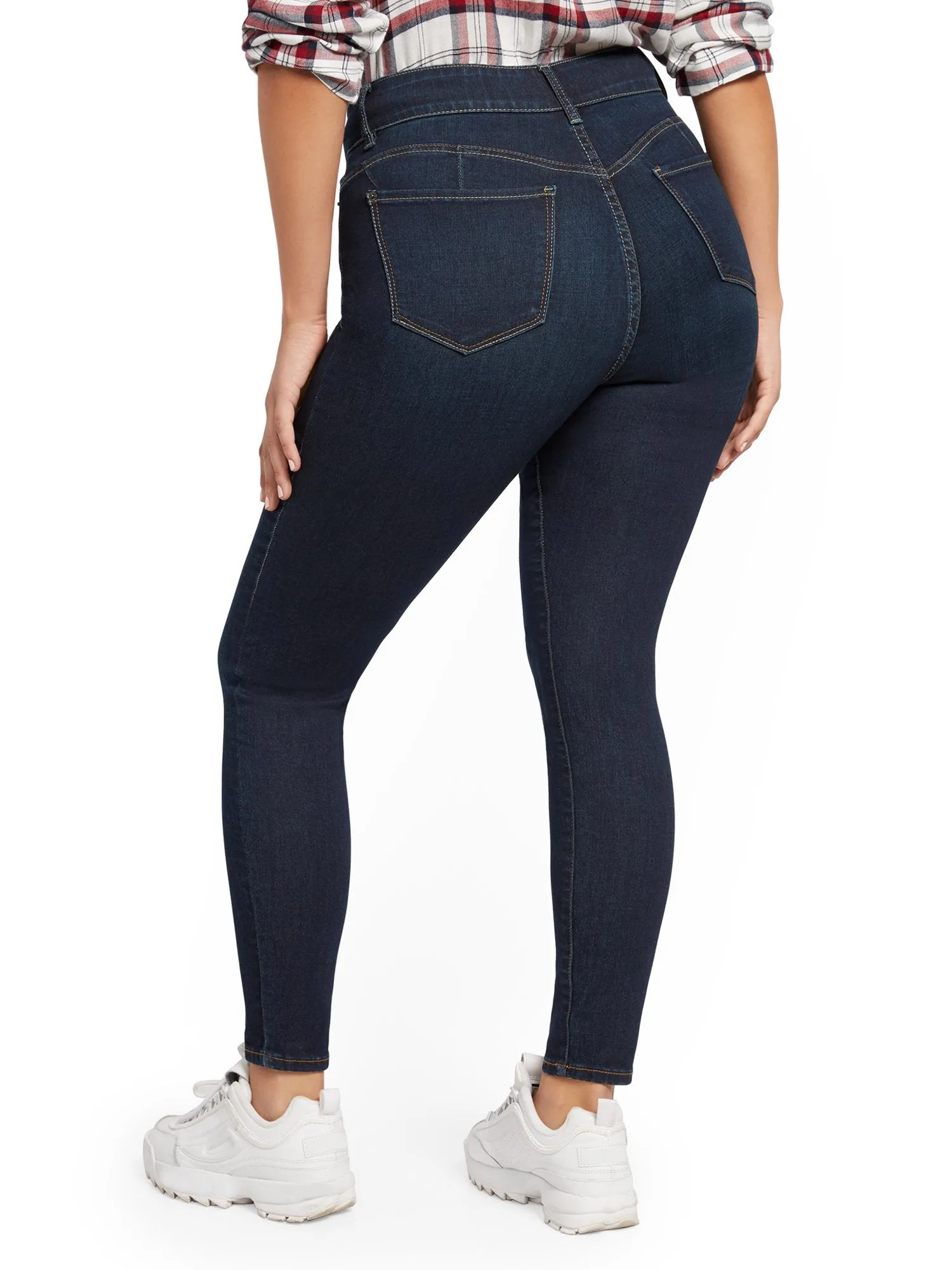 Mya Curvy High-Waisted Sculpting No Gap Super-Skinny Jeans - Moonlight Blue