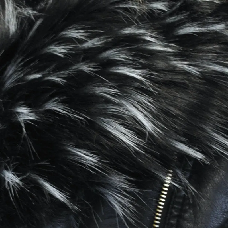 Natalya Luxury Midnight Black Faux Fur Collar