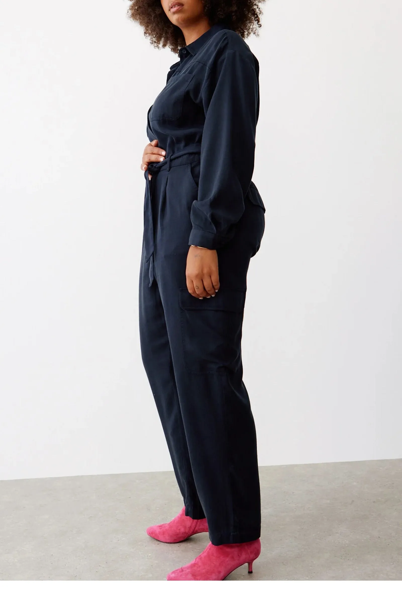 Navy Blue Utility Jumpsuit